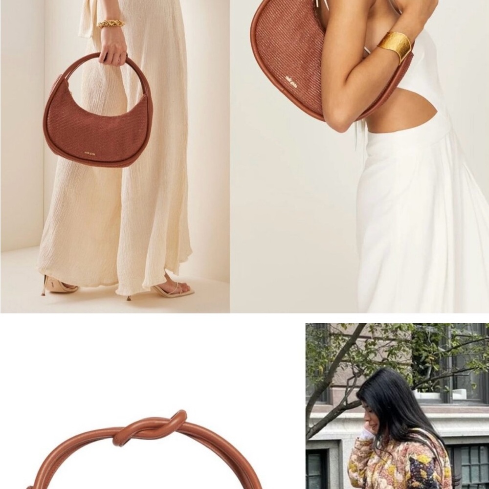 Cult Gaia Zena Raffia Auburn Brown Knot Shoulder Bag – Great Condition